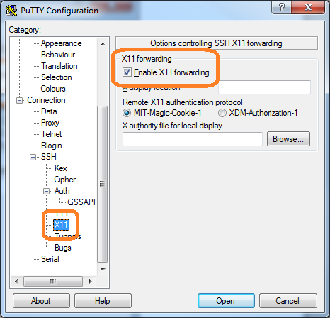 Enable X11 Forwarding in Putty