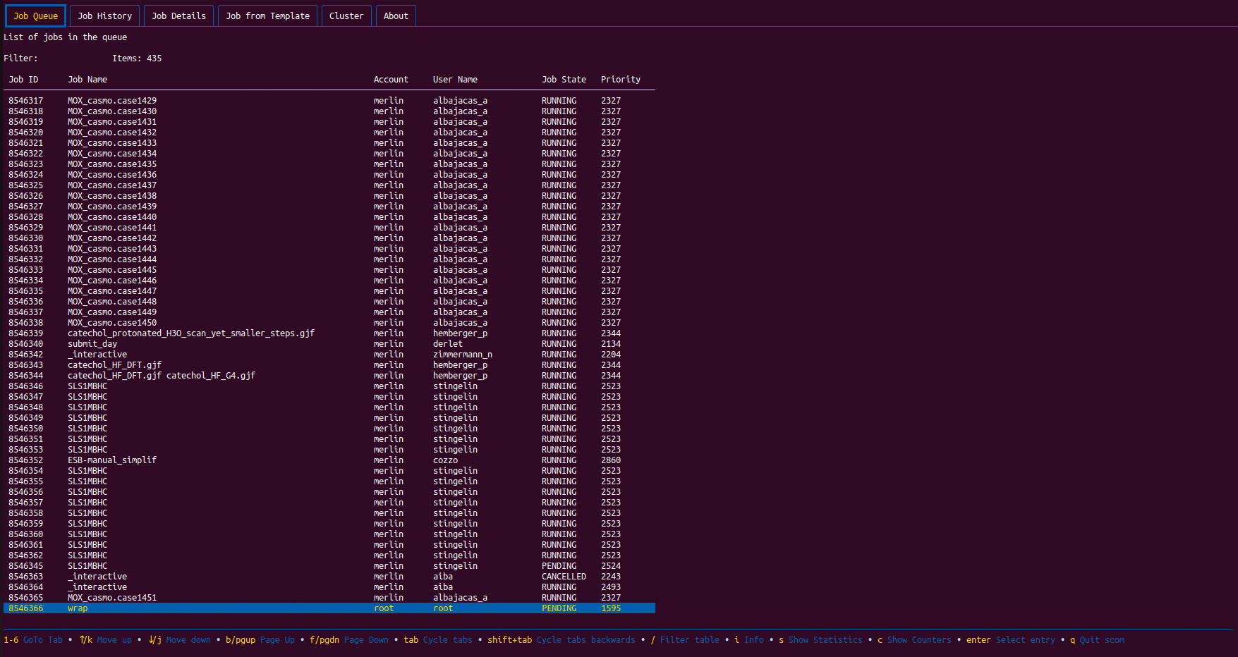 'scom' text-based user interface