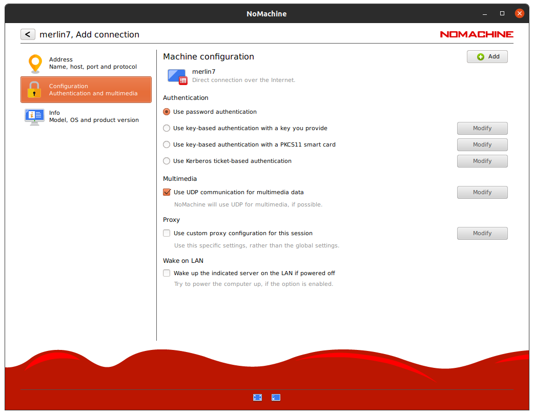 Create New NoMachine Connection