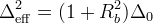 \Delta_{\rm eff}^2 = (1+R_b^2) \Delta_0