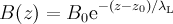 B(z)=B_0 \mathrm{e}^{-\left(z-z_0\right)/\lambda_{\mathrm{L}}}