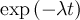 \exp\left(-\lambda t\right)