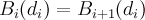 B_i(d_i) = B_{i+1}(d_i)