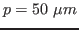 $p=50~\mu m$