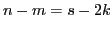 $ n-m=s-2k$
