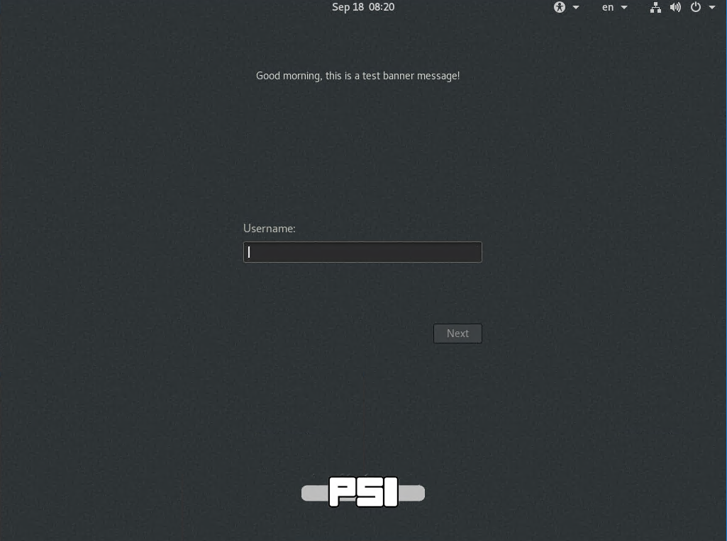 Banner Message on Login Screen