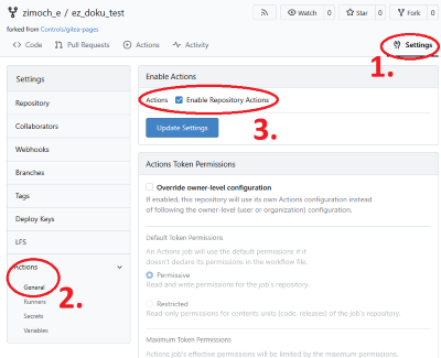 Enable Actions for your gitea repository