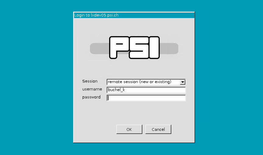 XRDP login screen