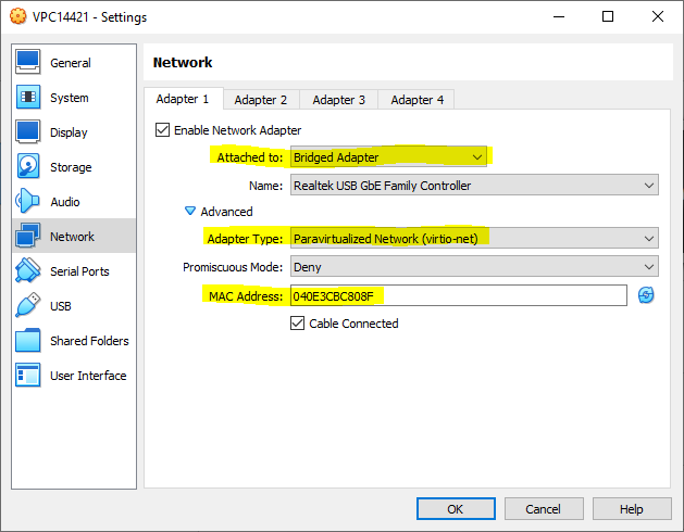 network settings